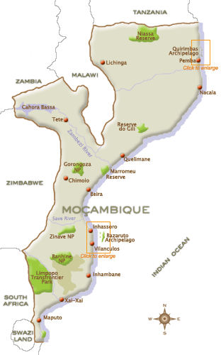 map of mozambique africa. Click the map below to enlarge