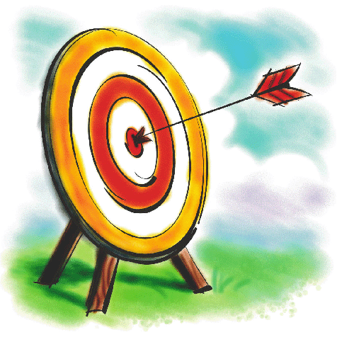target logo with arrow. make it land in the bulls